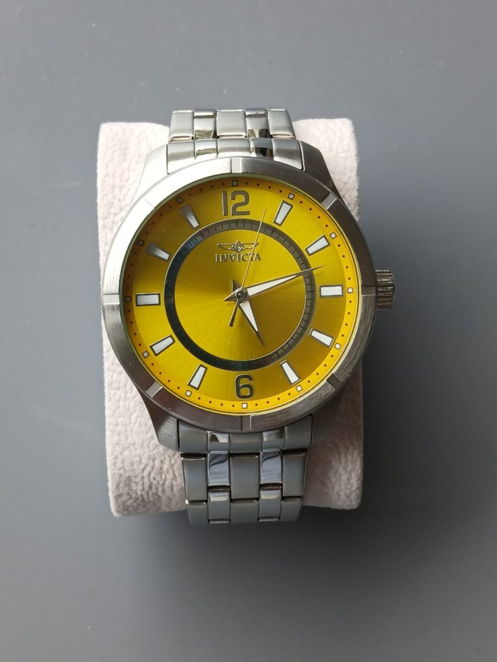 Invicta Watch Yellow Face Stainless Steel